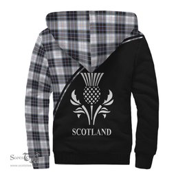 Scottish MacRae Dress Modern Tartan Sherpa Hoodie with Family Crest Curve Style Tartan Fleece Hoodie Scottish Plaid Tartan Plaid - ScotsTee - scotstee.com