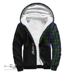Scottish Mowat Tartan Sherpa Hoodie with Family Crest Curve Style Tartan Fleece Hoodie Scottish Plaid Tartan Plaid - ScotsTee - scotstee.com