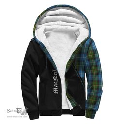 Scottish MacNeil of Barra Tartan Sherpa Hoodie with Family Crest Curve Style Tartan Fleece Hoodie Scottish Plaid Tartan Plaid - ScotsTee - scotstee.com
