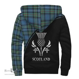 Scottish Robertson Hunting Ancient Tartan Sherpa Hoodie with Family Crest Curve Style Tartan Fleece Hoodie Scottish Plaid Tartan Plaid - ScotsTee - scotstee.com