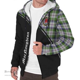 Scottish MacNaughton Dress Tartan Sherpa Hoodie with Family Crest Curve Style Tartan Fleece Hoodie Scottish Plaid Tartan Plaid - ScotsTee - scotstee.com