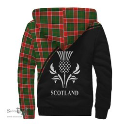 Scottish Pollock Modern Tartan Sherpa Hoodie with Family Crest Curve Style Tartan Fleece Hoodie Scottish Plaid Tartan Plaid - ScotsTee - scotstee.com