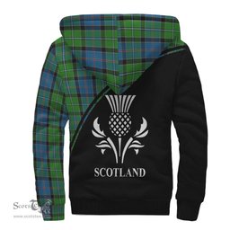 Scottish Stirling Tartan Sherpa Hoodie with Family Crest Curve Style Tartan Fleece Hoodie Scottish Plaid Tartan Plaid - ScotsTee - scotstee.com