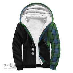 Scottish Stirling Tartan Sherpa Hoodie with Family Crest Curve Style Tartan Fleece Hoodie Scottish Plaid Tartan Plaid - ScotsTee - scotstee.com