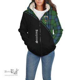 Scottish Stirling Tartan Sherpa Hoodie with Family Crest Curve Style Tartan Fleece Hoodie Scottish Plaid Tartan Plaid - ScotsTee - scotstee.com