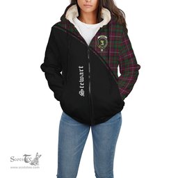 Scottish Stewart of Bute Hunting Tartan Sherpa Hoodie with Family Crest Curve Style Tartan Fleece Hoodie Scottish Plaid Tartan Plaid - ScotsTee - scotstee.com
