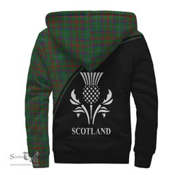 Scottish Shaw of Tordarroch Green Hunting Tartan Sherpa Hoodie with Family Crest Curve Style Tartan Fleece Hoodie Scottish Plaid Tartan Plaid - ScotsTee - scotstee.com