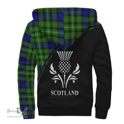 Scottish Rollo Modern Tartan Sherpa Hoodie with Family Crest Curve Style Tartan Fleece Hoodie Scottish Plaid Tartan Plaid - ScotsTee - scotstee.com