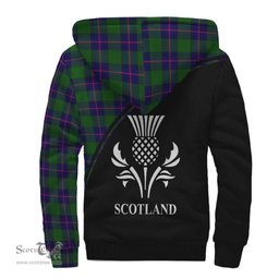 Scottish Shaw Modern Tartan Sherpa Hoodie with Family Crest Curve Style Tartan Fleece Hoodie Scottish Plaid Tartan Plaid - ScotsTee - scotstee.com