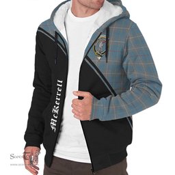 Scottish McKerrell of Hillhouse Dress Tartan Sherpa Hoodie with Family Crest Curve Style Tartan Fleece Hoodie Scottish Plaid Tartan Plaid - ScotsTee - scotstee.com