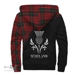 Scottish MacQueen Tartan Sherpa Hoodie with Family Crest Curve Style Tartan Fleece Hoodie Scottish Plaid Tartan Plaid - ScotsTee - scotstee.com