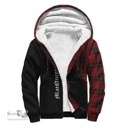 Scottish MacQueen Tartan Sherpa Hoodie with Family Crest Curve Style Tartan Fleece Hoodie Scottish Plaid Tartan Plaid - ScotsTee - scotstee.com