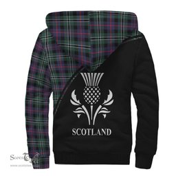 Scottish Rose Hunting Modern Tartan Sherpa Hoodie with Family Crest Curve Style Tartan Fleece Hoodie Scottish Plaid Tartan Plaid - ScotsTee - scotstee.com