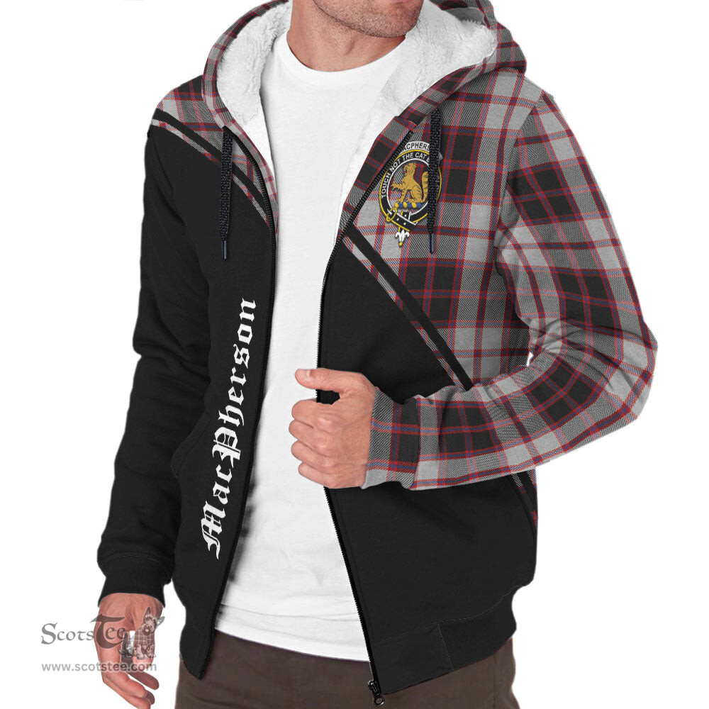 Scottish MacPherson Tartan Sherpa Hoodie with Family Crest Curve Style Tartan Fleece Hoodie Scottish Plaid Tartan Plaid - ScotsTee - scotstee.com