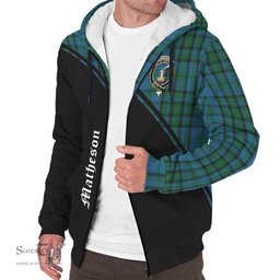 Scottish Matheson Hunting Tartan Sherpa Hoodie with Family Crest Curve Style Tartan Fleece Hoodie Scottish Plaid Tartan Plaid - ScotsTee - scotstee.com