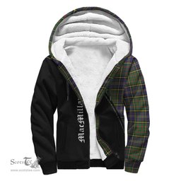 Scottish MacMillan Hunting Modern Tartan Sherpa Hoodie with Family Crest Curve Style Tartan Fleece Hoodie Scottish Plaid Tartan Plaid - ScotsTee - scotstee.com