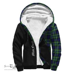 Scottish MacNeil of Colonsay Modern Tartan Sherpa Hoodie with Family Crest Curve Style Tartan Fleece Hoodie Scottish Plaid Tartan Plaid - ScotsTee - scotstee.com