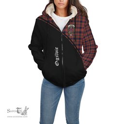 Scottish Ogilvie (Ogilvy) Tartan Sherpa Hoodie with Family Crest Curve Style Tartan Fleece Hoodie Scottish Plaid Tartan Plaid - ScotsTee - scotstee.com