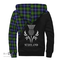 Scottish MacNeil of Barra Modern Tartan Sherpa Hoodie with Family Crest Curve Style Tartan Fleece Hoodie Scottish Plaid Tartan Plaid - ScotsTee - scotstee.com