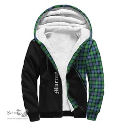 Scottish Murray of Atholl Ancient Tartan Sherpa Hoodie with Family Crest Curve Style Tartan Fleece Hoodie Scottish Plaid Tartan Plaid - ScotsTee - scotstee.com