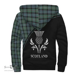 Scottish Melville Tartan Sherpa Hoodie with Family Crest Curve Style Tartan Fleece Hoodie Scottish Plaid Tartan Plaid - ScotsTee - scotstee.com