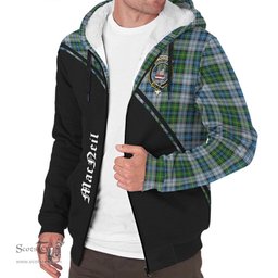 Scottish MacNeil Dress Tartan Sherpa Hoodie with Family Crest Curve Style Tartan Fleece Hoodie Scottish Plaid Tartan Plaid - ScotsTee - scotstee.com