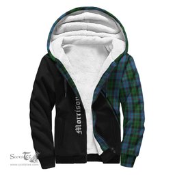 Scottish Morrison Society Tartan Sherpa Hoodie with Family Crest Curve Style Tartan Fleece Hoodie Scottish Plaid Tartan Plaid - ScotsTee - scotstee.com