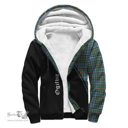 Scottish Ogilvie (Ogilvy) Hunting Ancient Tartan Sherpa Hoodie with Family Crest Curve Style Tartan Fleece Hoodie Scottish Plaid Tartan Plaid - ScotsTee - scotstee.com
