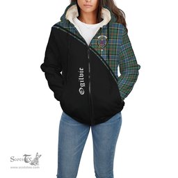 Scottish Ogilvie (Ogilvy) Hunting Ancient Tartan Sherpa Hoodie with Family Crest Curve Style Tartan Fleece Hoodie Scottish Plaid Tartan Plaid - ScotsTee - scotstee.com