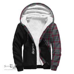 Scottish Spens (Spence) Tartan Sherpa Hoodie with Family Crest Curve Style Tartan Fleece Hoodie Scottish Plaid Tartan Plaid - ScotsTee - scotstee.com