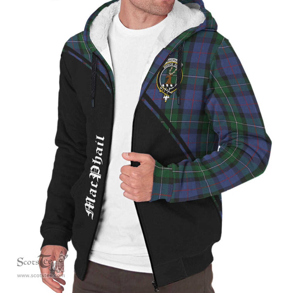 Scottish MacPhail Hunting Tartan Sherpa Hoodie with Family Crest Curve Style Tartan Fleece Hoodie Scottish Plaid Tartan Plaid - ScotsTee - scotstee.com