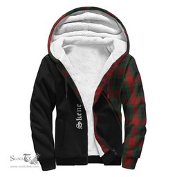Scottish Skene of Cromar Black Tartan Sherpa Hoodie with Family Crest Curve Style Tartan Fleece Hoodie Scottish Plaid Tartan Plaid - ScotsTee - scotstee.com