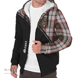 Scottish Scott Dress Tartan Sherpa Hoodie with Family Crest Curve Style Tartan Fleece Hoodie Scottish Plaid Tartan Plaid - ScotsTee - scotstee.com