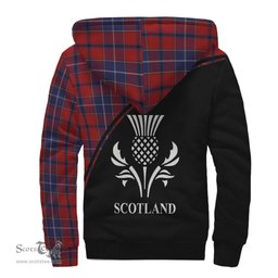 Scottish Wishart Dress Tartan Sherpa Hoodie with Family Crest Curve Style Tartan Fleece Hoodie Scottish Plaid Tartan Plaid - ScotsTee - scotstee.com