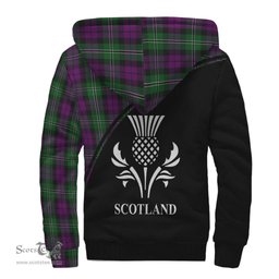 Scottish Wilson Tartan Sherpa Hoodie with Family Crest Curve Style Tartan Fleece Hoodie Scottish Plaid Tartan Plaid - ScotsTee - scotstee.com