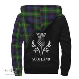 Scottish Watson Tartan Sherpa Hoodie with Family Crest Curve Style Tartan Fleece Hoodie Scottish Plaid Tartan Plaid - ScotsTee - scotstee.com