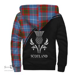Scottish Trotter Tartan Sherpa Hoodie with Family Crest Curve Style Tartan Fleece Hoodie Scottish Plaid Tartan Plaid - ScotsTee - scotstee.com