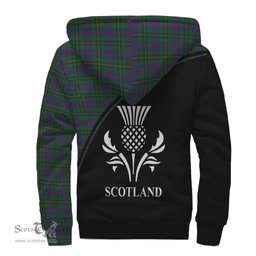 Scottish Wood Tartan Sherpa Hoodie with Family Crest Curve Style Tartan Fleece Hoodie Scottish Plaid Tartan Plaid - ScotsTee - scotstee.com