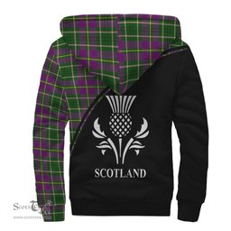 Scottish Taylor Tartan Sherpa Hoodie with Family Crest Curve Style Tartan Fleece Hoodie Scottish Plaid Tartan Plaid - ScotsTee - scotstee.com