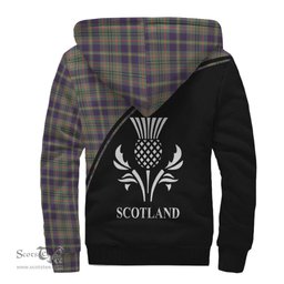 Scottish Taylor Weathered Tartan Sherpa Hoodie with Family Crest Curve Style Tartan Fleece Hoodie Scottish Plaid Tartan Plaid - ScotsTee - scotstee.com