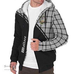 Scottish Wallace Dress Tartan Sherpa Hoodie with Family Crest Curve Style Tartan Fleece Hoodie Scottish Plaid Tartan Plaid - ScotsTee - scotstee.com