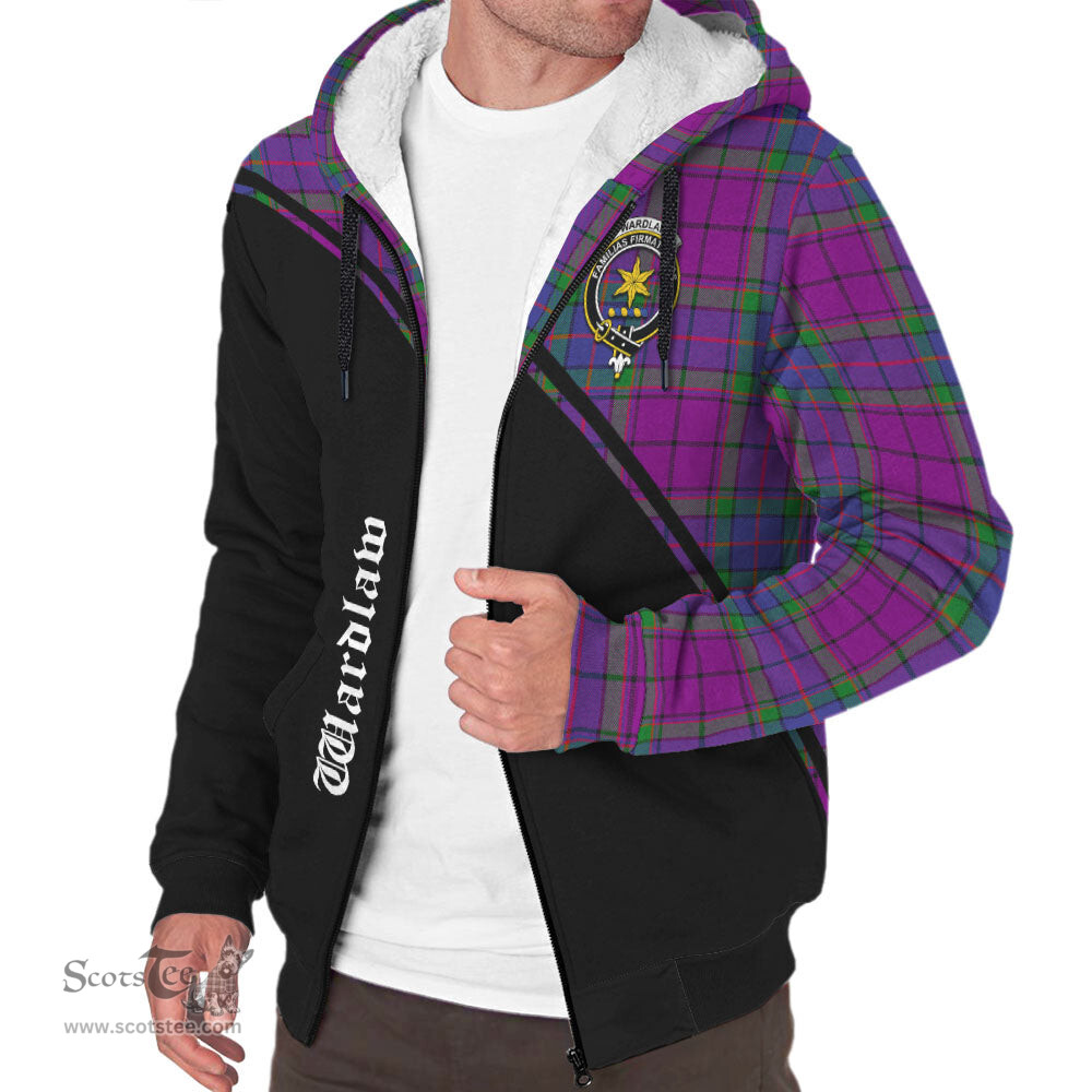 Scottish Wardlaw Modern Tartan Sherpa Hoodie with Family Crest Curve Style Tartan Fleece Hoodie Scottish Plaid Tartan Plaid - ScotsTee - scotstee.com
