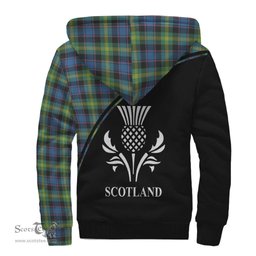 Scottish Watson Ancient Tartan Sherpa Hoodie with Family Crest Curve Style Tartan Fleece Hoodie Scottish Plaid Tartan Plaid - ScotsTee - scotstee.com