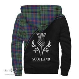 Scottish Wood Modern Tartan Sherpa Hoodie with Family Crest Curve Style Tartan Fleece Hoodie Scottish Plaid Tartan Plaid - ScotsTee - scotstee.com