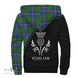 Scottish Turnbull Hunting Tartan Sherpa Hoodie with Family Crest Curve Style Tartan Fleece Hoodie Scottish Plaid Tartan Plaid - ScotsTee - scotstee.com