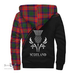 Scottish Wauchope Tartan Sherpa Hoodie with Family Crest Curve Style Tartan Fleece Hoodie Scottish Plaid Tartan Plaid - ScotsTee - scotstee.com