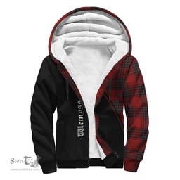 Scottish Wemyss Tartan Sherpa Hoodie with Family Crest Curve Style Tartan Fleece Hoodie Scottish Plaid Tartan Plaid - ScotsTee - scotstee.com
