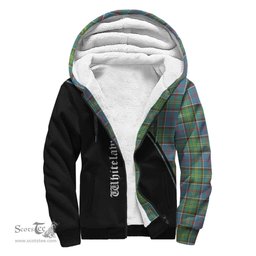 Scottish Whitelaw Tartan Sherpa Hoodie with Family Crest Curve Style Tartan Fleece Hoodie Scottish Plaid Tartan Plaid - ScotsTee - scotstee.com