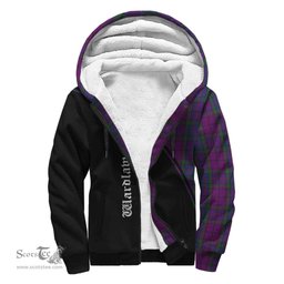 Scottish Wardlaw Tartan Sherpa Hoodie with Family Crest Curve Style Tartan Fleece Hoodie Scottish Plaid Tartan Plaid - ScotsTee - scotstee.com