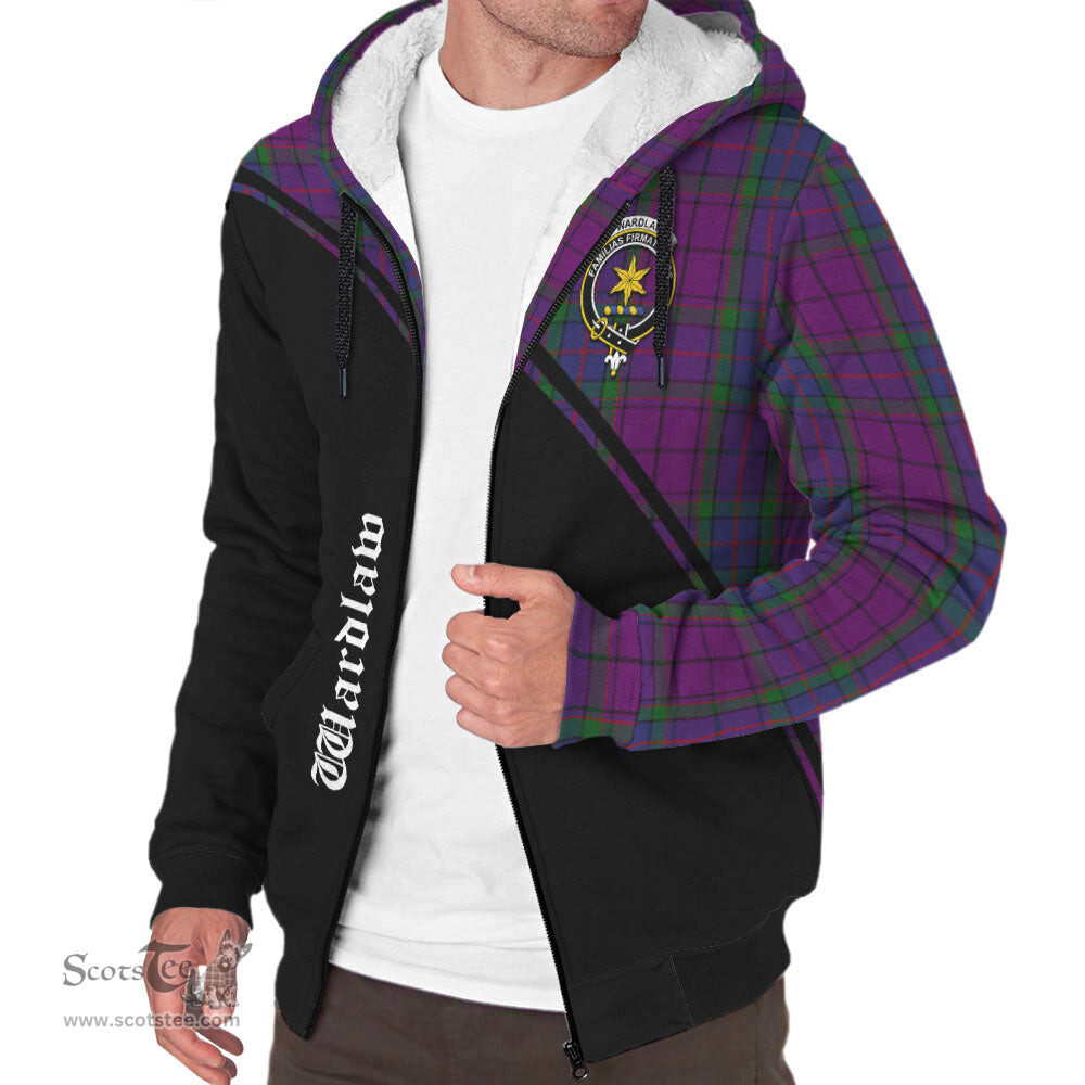Scottish Wardlaw Tartan Sherpa Hoodie with Family Crest Curve Style Tartan Fleece Hoodie Scottish Plaid Tartan Plaid - ScotsTee - scotstee.com